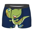 thumbnail image 1 of Balery Dino Playing Roller Skate Men's Boxer Briefs, Soft and Breathable Cotton Underwear with nylon Waistband-X-Large, 1 of 9