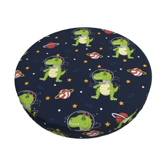 Balery Dinosaur Astronaut Round Bar Stool Seat Covers Velvet Fabric Adjustable Protects from Scratches and Stains for 14-17 Inch Chair-14 inch