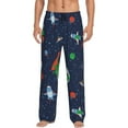 thumbnail image 1 of Balery Dinosaur Astronaut Space Surfing print Men's Pajama Pants,Ultra Lightweight Pjs,Lounge Pant-Small, 1 of 9