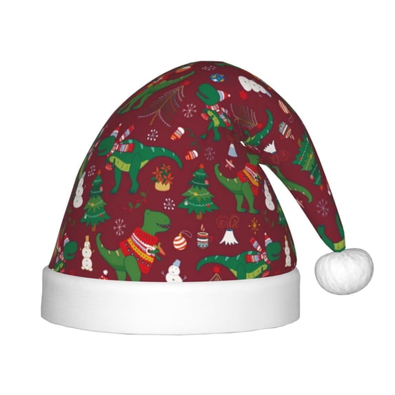 Balery Dinosaur Christmas Pattern Santa Hat Christmas Hat Funny Christmas Hat Christmas Knitted Beanie Hat For Kids