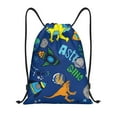 Balery Dinosaur In Space Pattern Drawstring Backpack Bag Sport Gym ...