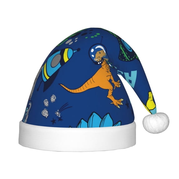 Balery Dinosaur In Space Pattern Santa Hat Christmas Hat Funny Christmas Hat Christmas Knitted Beanie Hat For Kids