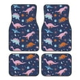thumbnail image 1 of Balery Dinosaur Pattern 4-Piece Floor Mats, Heavy-Duty Rubber Liners, Anti-Slip Design, All-Season Automotive Protection, Vehicles, Cars, Trucks, and SUVs, 1 of 5