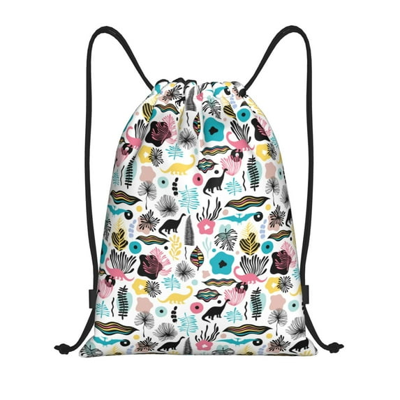 Balery Dinosaur Pattern Drawstring Backpack Bag Sport Gym Sackpack Cinch Bags Pattern Drawstring Backpack Bag Sport Gym Sackpack Cinch Bags -Small