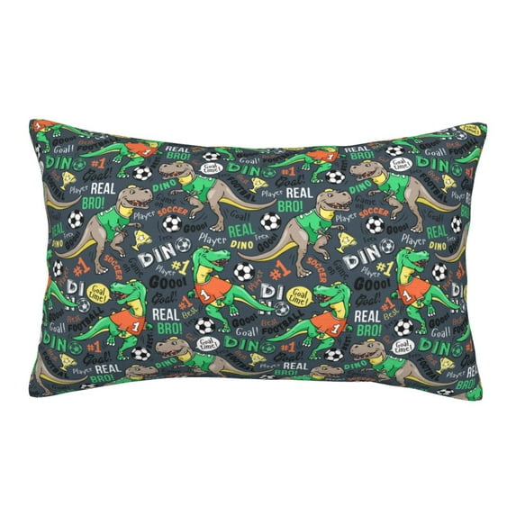 Balery Dinosaur Plays Soccer Bedding Queen Pillow Cases - Envelope Closure - Soft Brushed Microfiber Fabric - Shrinkage and Fade Resistant Pillow Cases-20"x30"