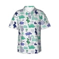 thumbnail image 1 of Balery Dinosaur Print Men's Hawaiian Shirts Short Sleeve Beach Shirt Relaxed Fit Vacation Button Down Shirts-, 1 of 9