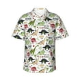 thumbnail image 1 of Balery Dinosaur Print Men's Hawaiian Shirts Short Sleeve Beach Shirt Relaxed Fit Vacation Button Down Shirts-, 1 of 9
