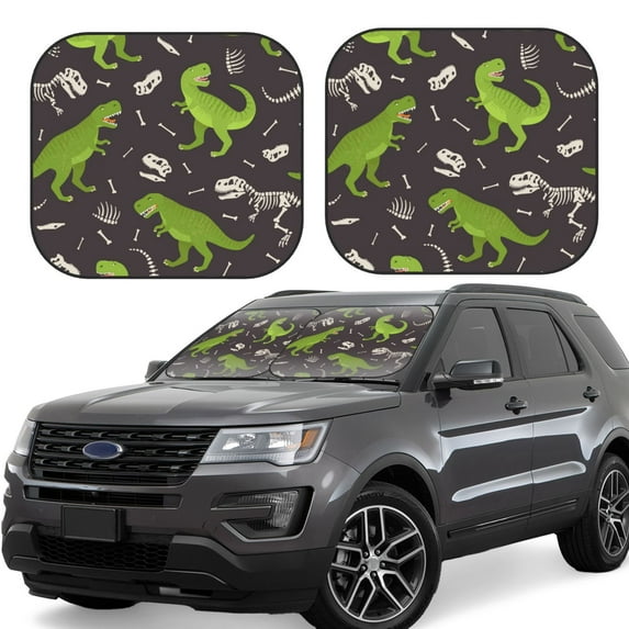 Balery Dinosaur Skeleton Sun Shield 2 Pack For Car Front Windows Foldable Sun Visor Protector Blocks Max Uv Rays And Keeps Your Vehicle Cool For Most Sedans Suv Truck