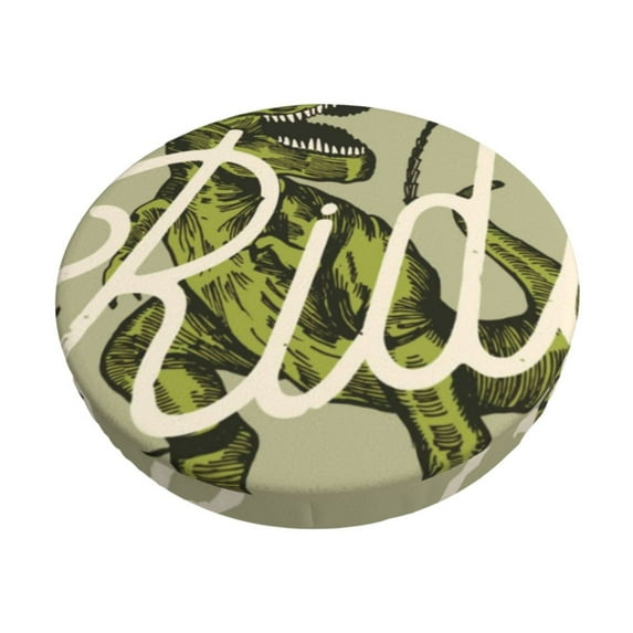 Balery Dinosaur Velvet Round Bar Chair Cushion Cover Adjustable, Protects From Scratches And Stains, Soft & Washable Ideal For Wooden And Metal Stools - 14 Inch