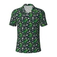 thumbnail image 1 of Balery Dinosaur and Bone Printed Men’s Short Sleeve Polo Shirt, Midweight Men's Shirt,Golf Polo shirts -Medium, 1 of 9