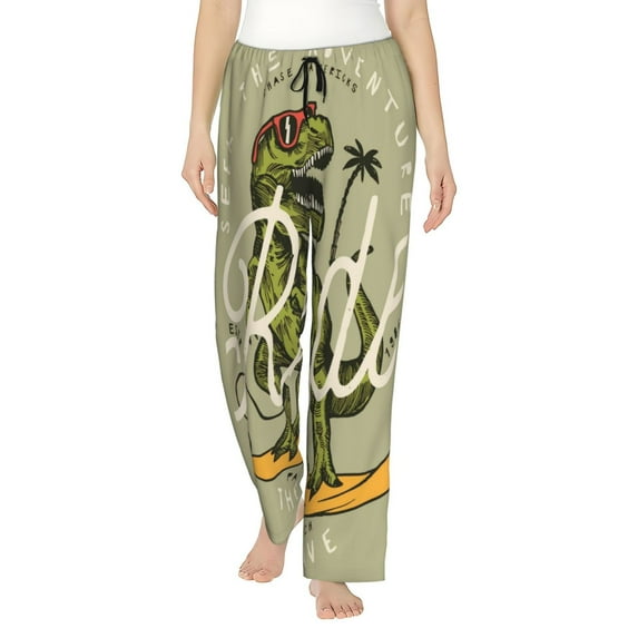 Balery Dinosaur print Women's Pajama Pants,Ultra Lightweight Pjs,Lounge Pant-Large