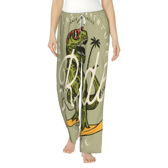Balery Dinosaur print Women's Pajama Pants,Ultra Lightweight Pjs,Lounge Pant-Large