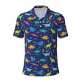 thumbnail image 1 of Balery Dinosaurs Adventure Printed Men’s Short Sleeve Polo Shirt, Midweight Men's Shirt,Golf Polo shirts -X-Large, 1 of 9