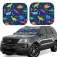 thumbnail image 1 of Balery Dinosaurs Adventure With Palms And Tropical Leaves Sun Shield 2 Pack For Car Front Windows Foldable Sun Visor Protector Blocks Max Uv Rays And Keeps Your Vehicle Cool For Most Sedans Suv Truck, 1 of 7