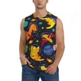 thumbnail image 1 of Balery Dinosaurs in Space Men's Sleeveless Muscle Shirts Workout Tank Top, Moisture Wicking, Odor Protection-3X-Large, 1 of 8
