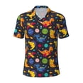thumbnail image 1 of Balery Dinosaurs in Space Printed Men’s Short Sleeve Polo Shirt, Midweight Men's Shirt,Golf Polo shirts -Medium, 1 of 8