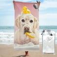thumbnail image 1 of Balery Dog Sitting In Bathtub With Duck On Head Print Towels - Luxurious Jumbo Bath Sheet - Highly Absorbent and Quick Dry Extra Large Bath Towel - Super Soft Hotel Quality Towel-, 1 of 8