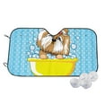thumbnail image 1 of Balery Dog Takes A Bath In The Bathtub Windshield Sun Shade, Car Front Window Sunshade Cover ,Automotive Interior Portected Blocks Uv Rays For Car Pickup Truck Suv Accessories- Small, 1 of 7