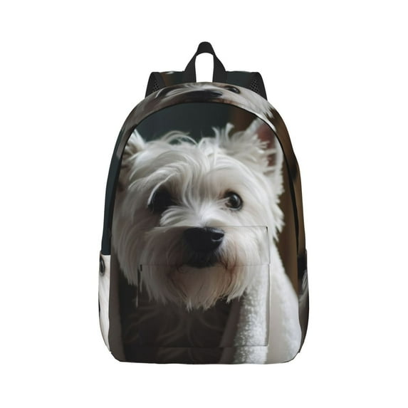 Balery Dog Wrapped in Towel 1 Vintage Canvas Backpack for Men and Women - Large Capacity, Durable Travel Laptop Bag for School, Work, Hiking, and Outdoor Activities