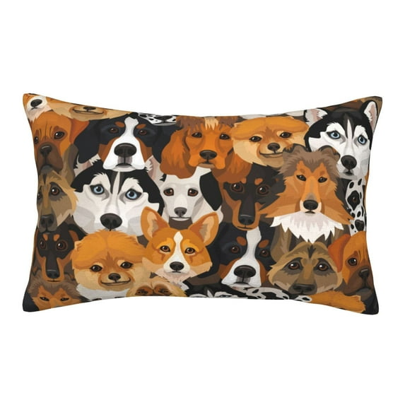 Balery Dogs Different Breeds Pillow Covers,Bed Pilowcases,Reversible Plush Throw Pillow Covers End Pillow Encasement,Pillow Case - 16"X24"