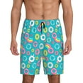 thumbnail image 1 of Balery Donut Men's Cotton Knit Pajama Shorts Waistband & Pockets,Short Pajama Pants-4X-Large, 1 of 8