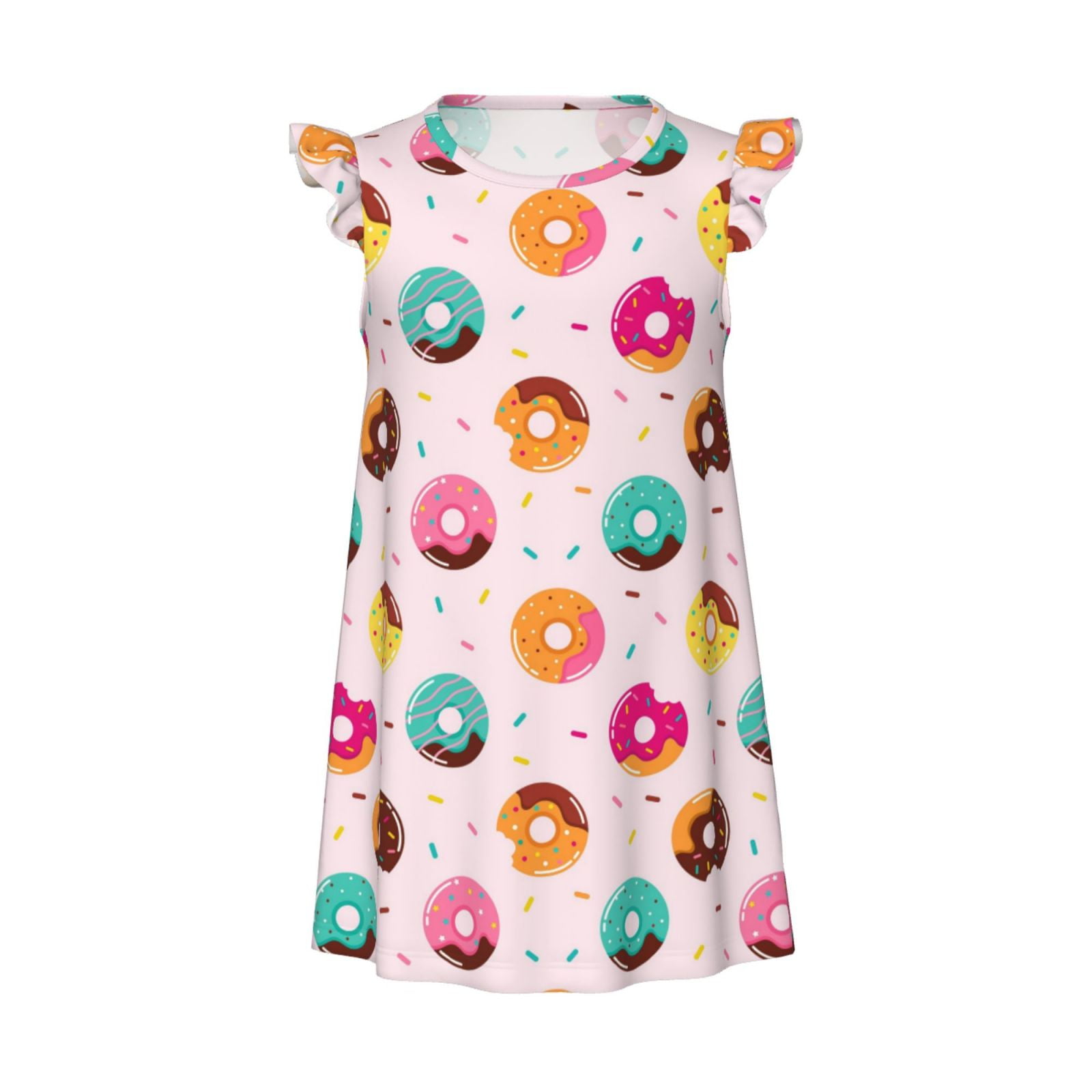 Balery Donut Princess Nightgown For Girls Flutter Sleeve Cotton Pajamas balery-donut-princess-nightgown-for-girls-flutter-sleeve-cotton-pajamas
