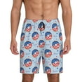 thumbnail image 1 of Balery Donut with the USA Fag Men's Cotton Knit Pajama Shorts Waistband & Pockets,Short Pajama Pants-X-Large, 1 of 8