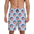 thumbnail image 1 of Balery Donut with the USA Fag Men's Cotton Knit Pajama Shorts Waistband & Pockets,Short Pajama Pants-XX-Large, 1 of 8