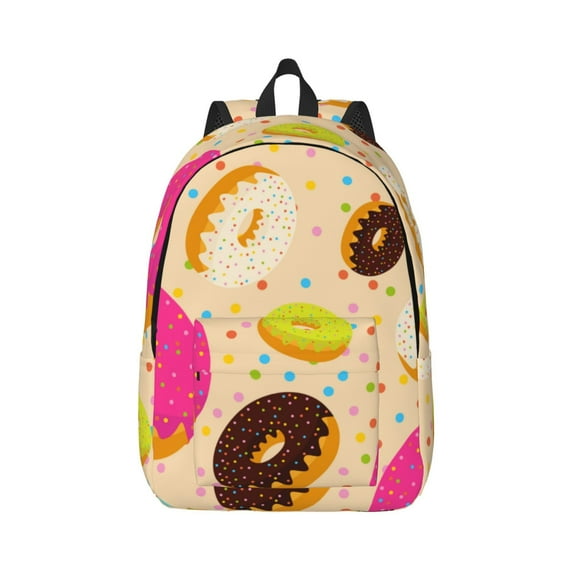 Balery Donuts Vintage Canvas Backpack for Men and Women - Large Capacity, Durable Travel Laptop Bag for School, Work, Hiking, and Outdoor Activities