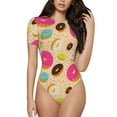 thumbnail image 1 of Balery Donuts Women's Short Sleevee Crew Neck Bodysuit Tops Short Sleeve Tops Basic-XX-Large, 1 of 9
