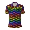 thumbnail image 1 of Balery Dragon Scales Printed Men’s Short Sleeve Polo Shirt, Midweight Men's Shirt,Golf Polo shirts -Small, 1 of 9