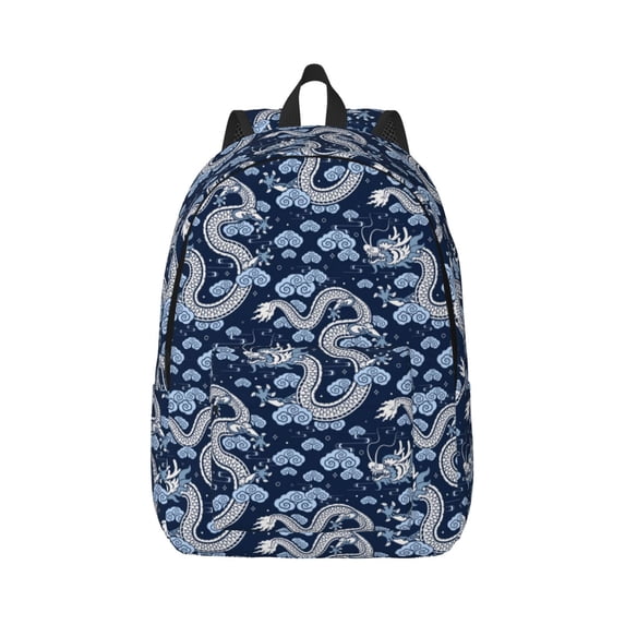 Balery Dragons Vintage Canvas Backpack for Men and Women - Large Capacity, Durable Travel Laptop Bag for School, Work, Hiking, and Outdoor Activities