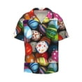 thumbnail image 1 of Balery Easter Egg Men's Casual Button Down Shirt Short Sleeve Textured Summer Cuban Beach Shirts-X-Large, 1 of 7