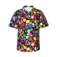 thumbnail image 1 of Balery Easter Eggs2 Print Men's Hawaiian Shirts Short Sleeve Beach Shirt Relaxed Fit Vacation Button Down Shirts-3X-Large, 1 of 9