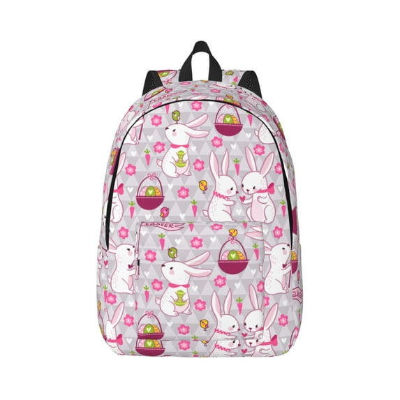 Balery Easter Rabbit Vintage Canvas Backpack for Men and Women - Large Capacity, Durable Travel Laptop Bag for School, Work, Hiking, and Outdoor Activities