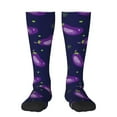 thumbnail image 1 of Balery Eggplant Printed Novelty Socks Men's Women's Crew Socks Sports Socks Knee High Socks Cotton Socks Quirky and Cool Socks, 1 of 9