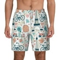 thumbnail image 1 of Balery Eiffel Tower Mens Swim Trunks Swim Shorts for Men Quick Dry Inseam Beach Shorts with Compression Liner Pocket-Small, 1 of 9