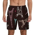 thumbnail image 1 of Balery Eiffel Tower Mens Swim Trunks Swim Shorts for Men Quick Dry Inseam Beach Shorts with Compression Liner Pocket-Small, 1 of 9