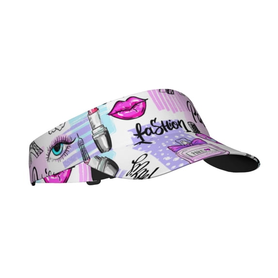 Balery Eiffel Tower and Hearts Sport Wear Athletic Visor Sun Sports Visor Hat Visor Adjustable Cap for Women and Men (One Size)