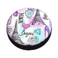 thumbnail image 1 of Balery Eiffel Tower and Hearts Tire Covers - Tough Tire Wheel Protector for Truck, SUV, Trailer, Camper, RV -16 inch, 1 of 8