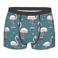 thumbnail image 1 of Balery Elegant Flamingo Wearing A Christmas Hat Men's Boxer Briefs, Soft and Breathable Cotton Underwear with nylon Waistband-Large, 1 of 9