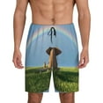 thumbnail image 1 of Balery Elephant Dog Men's Cotton Knit Pajama Shorts Waistband & Pockets,Short Pajama Pants-Large, 1 of 8