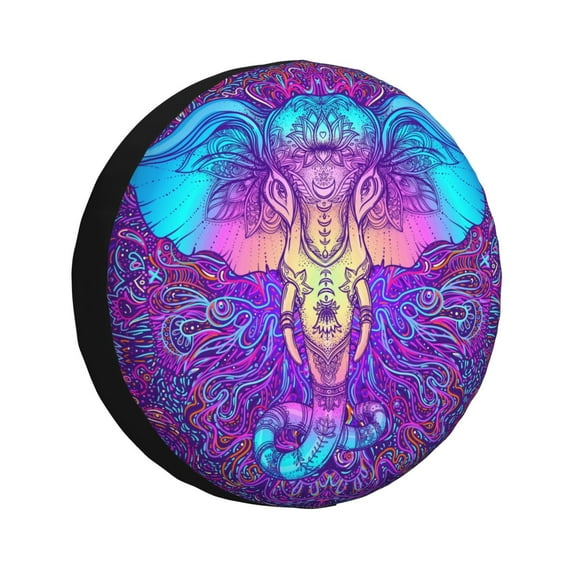 Balery Elephant In Tribal Styletire Cover Waterproof Dust-Proof, Universal Spare Wheel Tire Cover For Trailer, Rv, Suv Truck And Vehicle Camper Accessories-14 Inch