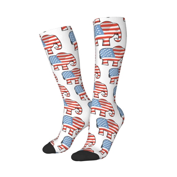 Balery Elephant Printed Novelty Socks Men's Women's Crew Socks Sports Socks Knee High Socks Cotton Socks Quirky and Cool Socks