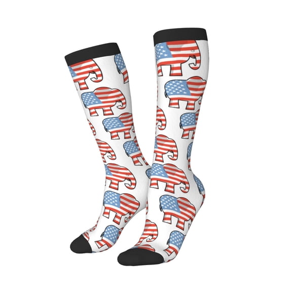 Balery Elephant Printed Novelty Socks Men's Women's Crew Socks Sports Socks Knee High Socks Cotton Socks Quirky and Cool Socks