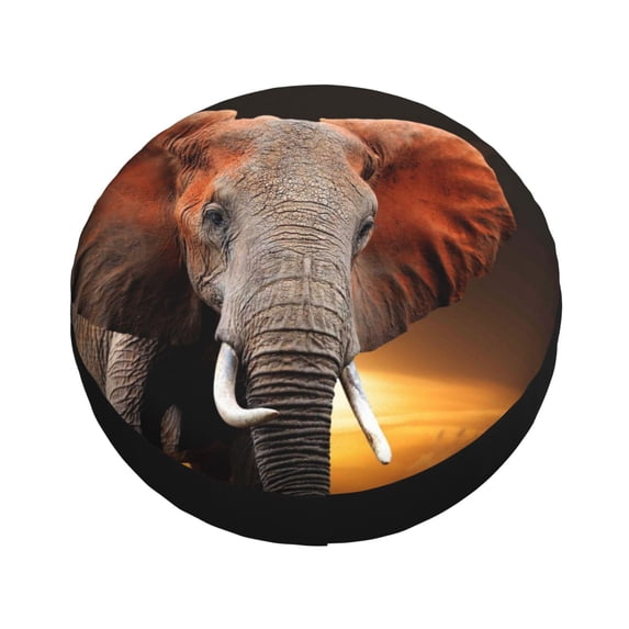 Balery Elephant Sunset in Kenya Tire Covers - Tough Tire Wheel Protector for Truck, SUV, Trailer, Camper, RV -16 inch