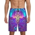 thumbnail image 1 of Balery Elephant in Tribal Style Men's Cotton Knit Pajama Shorts Waistband & Pockets,Short Pajama Pants-Large, 1 of 8