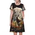 thumbnail image 1 of Balery Enchanted Deer In Cave Pattern Womens Dresses Loose Short sleeve Sundresses Swimsuit Coverup 2025 Summer Casual Dress for Women - A-Line Swing Dress, 1 of 6