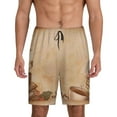 thumbnail image 1 of Balery Engraved Coffee On Kraft Paper Men's Cotton Knit Pajama Shorts Waistband & Pockets,Short Pajama Pants-3X-Large, 1 of 8