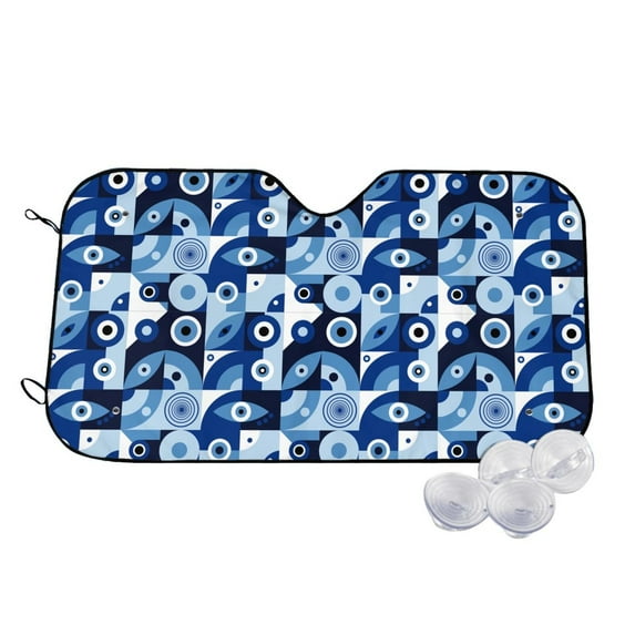 Balery Evil Eye Print Car Windshield Sun Shade,Windshield Sunshade for Car Pickup Truck SUV Accessories-Medium